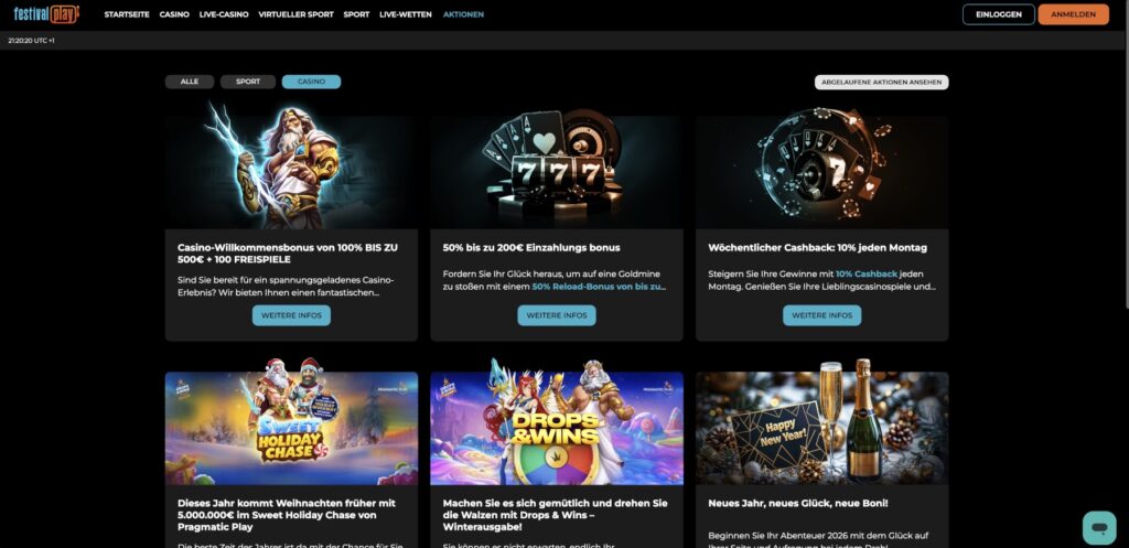Festivalplay Casino Bonus Aktionen